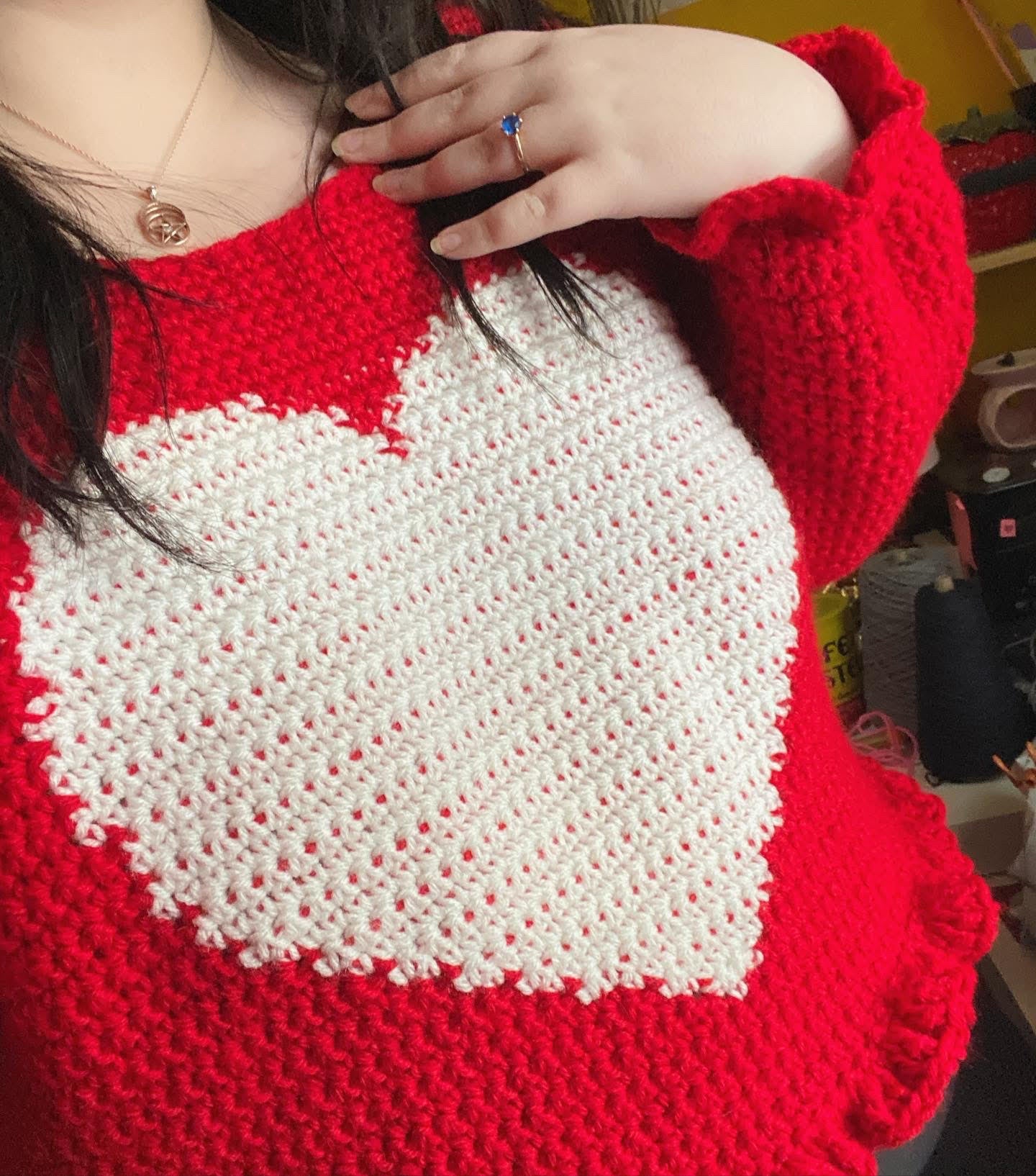 Cropped Heart Sweater Crochet *PATTERN ONLY*