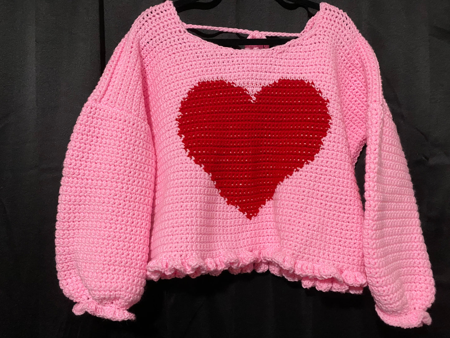 Cropped Heart Sweater Crochet *PATTERN ONLY*